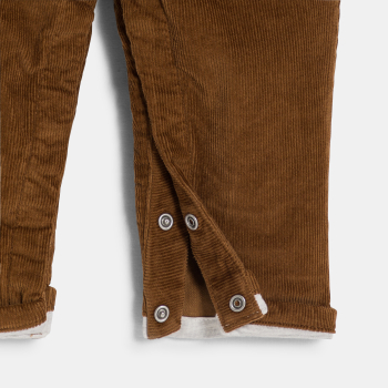 سالوبيت مخملي مضلّع باللون البني للأولاد الصغار